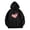 Black, variant on Shirts for Women Dressy Casual Winter Fall Oversized Hooded Long-sleeved Blouson Drop Shoulder Drawstring Heart Print Leisure Cotton Sweatshirt Hoodie(Black,S)