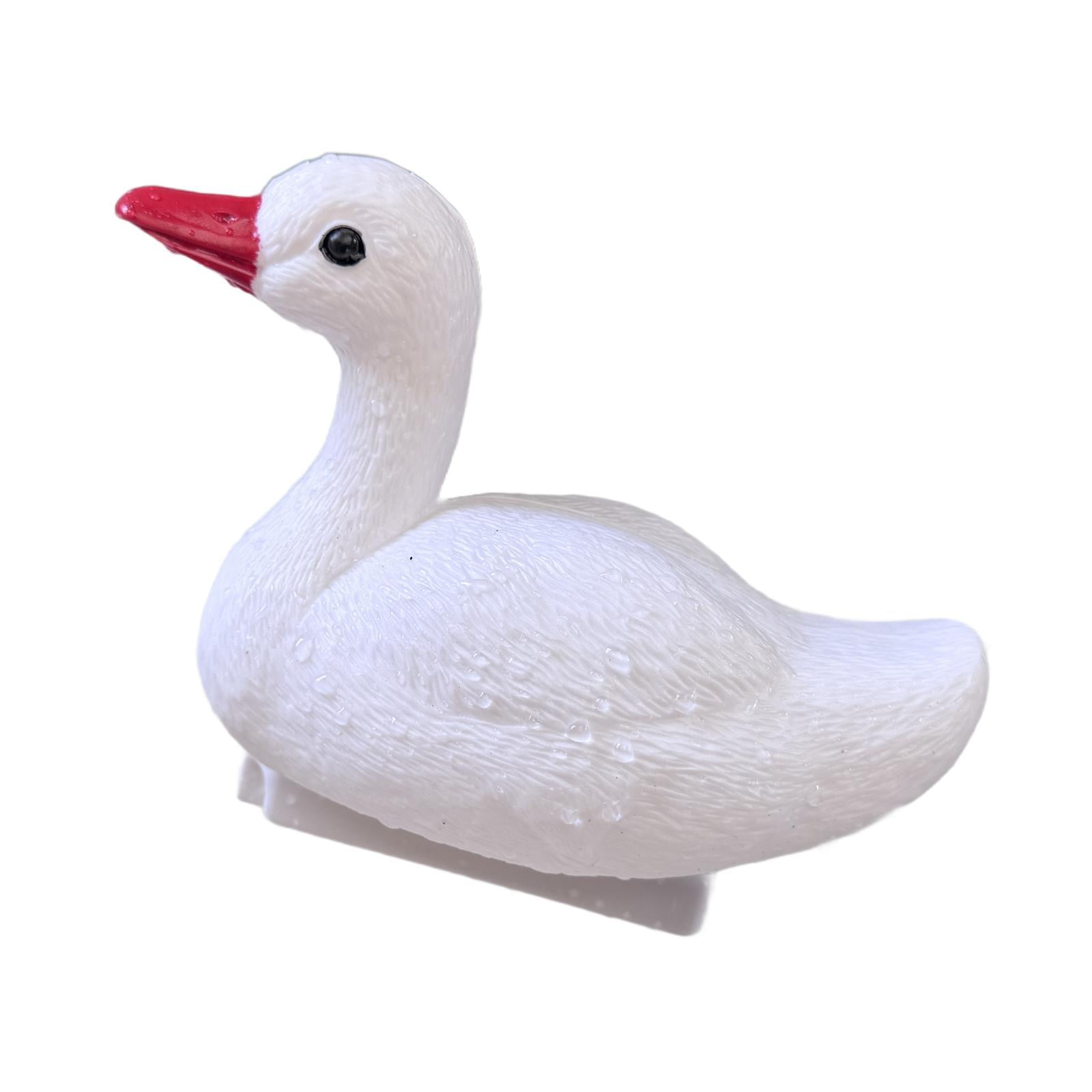 oshhni Swan Decoy Outdoor Figurine Deterrent Swimming Sculpture Garden Statue Goose Decoration for Outside Lake Pond Fields 20cmx11cmx7cm