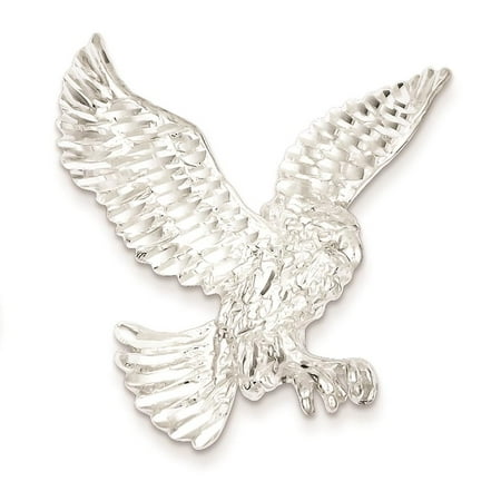 925 Sterling Silver Eagle Polished Diamond-cut Solid Charm Pendant