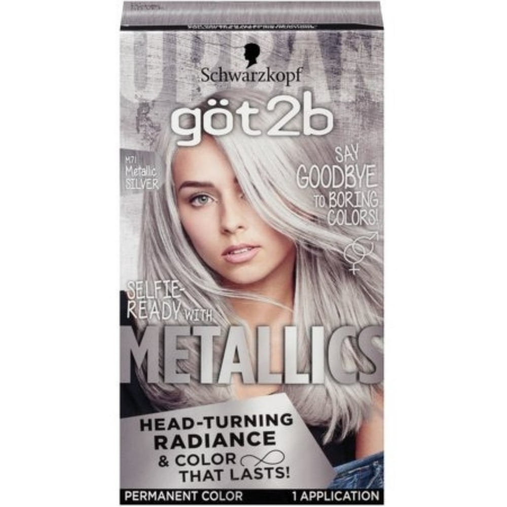 Schwarzkopf Got2b Metallic Silver Hair Dye, 1 ea (Pack of 2) Walmart