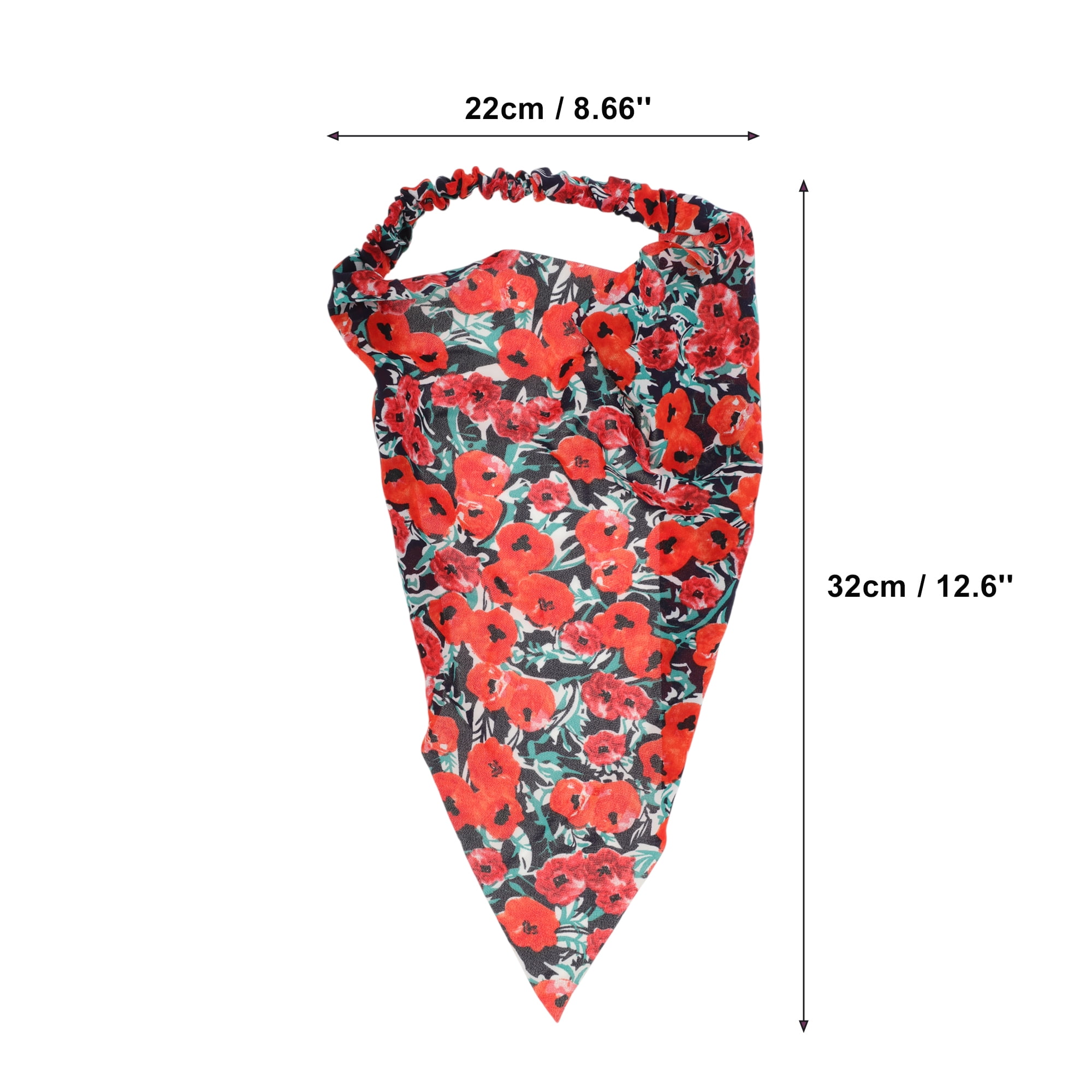 Unique Bargains 1pc Printed Pastoral Style Headwrap Red