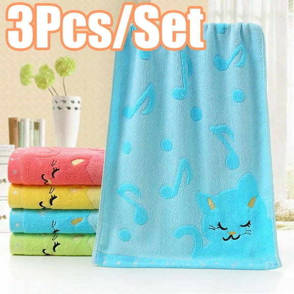 Hand Towels for Bathroom Set 3 Pieces Cotton Bath Hand Towel Face Towel Soft Highly Absorbent Towels for Adults and Children for Bathroom Kitchen