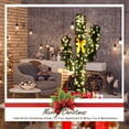 thumbnail image 4 of Costway 5Ft Pre-Lit Cactus Christmas Tree LED Lights Ball Ornaments, 4 of 11