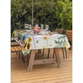 thumbnail image 3 of Outdoor Tablecloth with Umbrella Hole for Patio/Picnic/Party/Camping, Spring Dog Waterproof Table Cloth Rectangle Table Cover Washable, Sunflower Daisy Botanical Watercolor (60"x 84"), 3 of 8