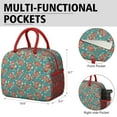 thumbnail image 6 of Lunch Bag Lunch Box for Women Reusable Insulated Lunch Cooler Bags,Large Capacity for Work Travel Picnic,Water-Resistant Pioneer Colorful Floral Lunch Tote Bag Gifts for Woman Mom Red, 6 of 6