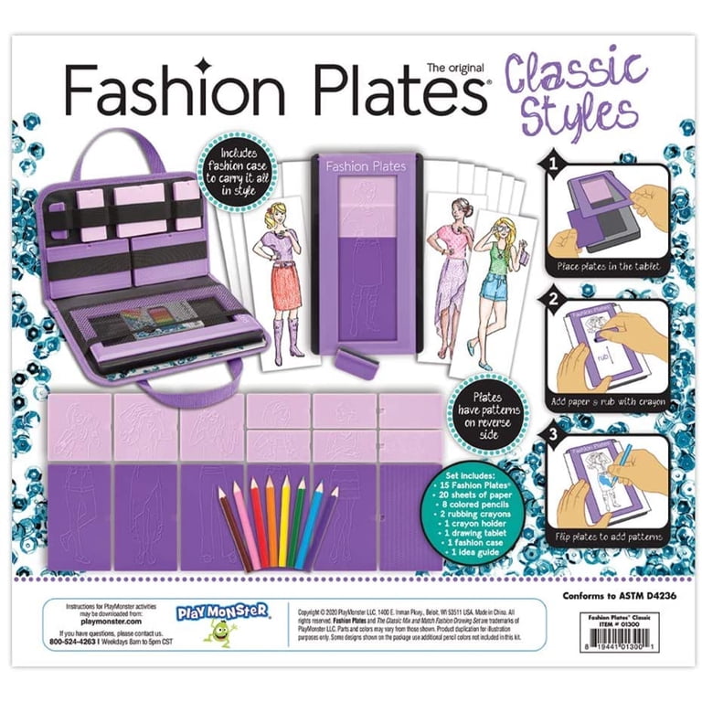 Fashion Plates Classic – Girls Fashion, Mix-and-Match Drawing Kit