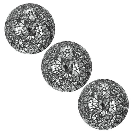 Uxcell Decorative Ball for Bowls, 3 Inch Mosaic Glass Decorative Bowl Fillers Black