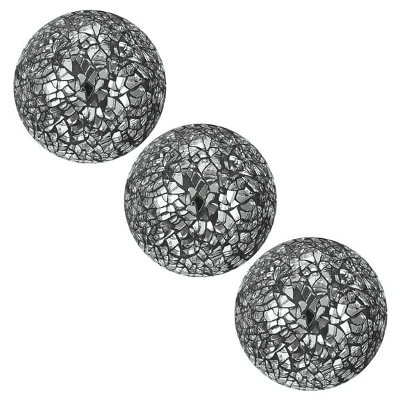 Uxcell Decorative Ball for Bowls, 3 Inch Mosaic Glass Decorative Bowl Fillers Black