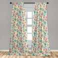 thumbnail image 5 of Ambesonne Easter Curtains, Cartoon Bunnies Dots, Pair of 28"x84", Multicolor, 5 of 5