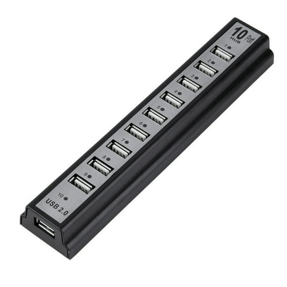 axGear 10 Port USB 2.0 External HUB With Power Adapter For PC MAC Computer