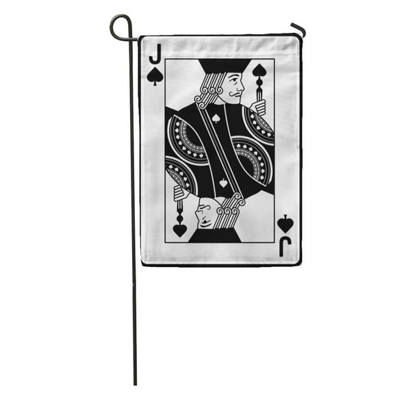 POGLIP Play Jack of Spades Black Casino Gamble Game Poker Risk Garden Flag Decorative Flag House Banner 28x40 inch