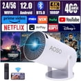 thumbnail image 1 of Mini Proyector AOSO Blanco con WiFi 6 y Bluetooth 5.0 para Cine Exterior, 1 of 7