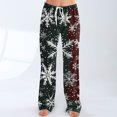 thumbnail image 2 of Women's Fashion Loose Christmas Print Casual Pants with Drawstring Elastic Waist, Comfortable Sleepwear and Loungewear Trousers for Home,Navy,3XL, 2 of 6