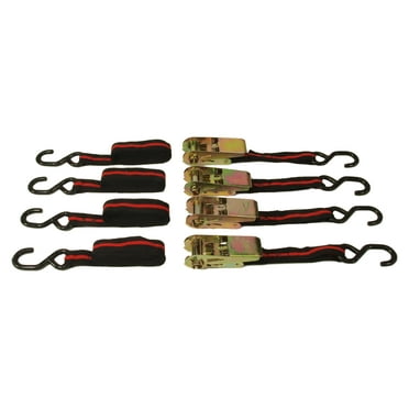 Set of 4 1" x 10' RATCHET TIE DOWN STRAPS Ratcheting Tow Straps ATV Motorcycle