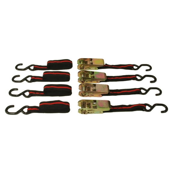 Set of 4 1" x 10' RATCHET TIE DOWN STRAPS Ratcheting Tow Straps ATV Motorcycle