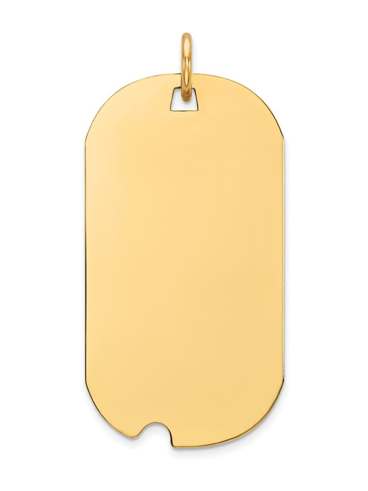 14K Yellow Gold Plain .013 Gauge Engravable Dog Tag Disc Charm 