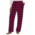 thumbnail image 5 of UAMVSH Womens Plaid Pajama Pants Flannel Fleece Thick Warm Pj Bottoms Soft Fuzzy Elastic Waist Wide Leg Loungewear with Pockets, 5 of 5