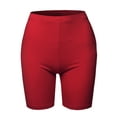 thumbnail image 2 of A2Y Women's Basic Solid Premium Cotton Mid Thigh High Rise Biker Bermuda Shorts Dark Red 5XL, 2 of 5