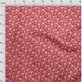 thumbnail image 4 of oneOone Cotton Silk Red Fabric Floral Silhouette Sewing Craft Projects Fabric Prints By Yard 42 Inch Wide, 4 of 4