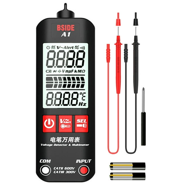 BSIDE A1 Mini Multimeter LCD Digital Tester Voltage Detector 2000 Counts DC/AC Voltage Frequency Resistance