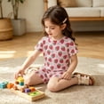thumbnail image 6 of Cethrio Girls' Summer Pajama Sets, Casual Fashion 2 Piece Short Sleeve Kids' Sleepwear Multicolor Size 12-18 Months, 6 of 6