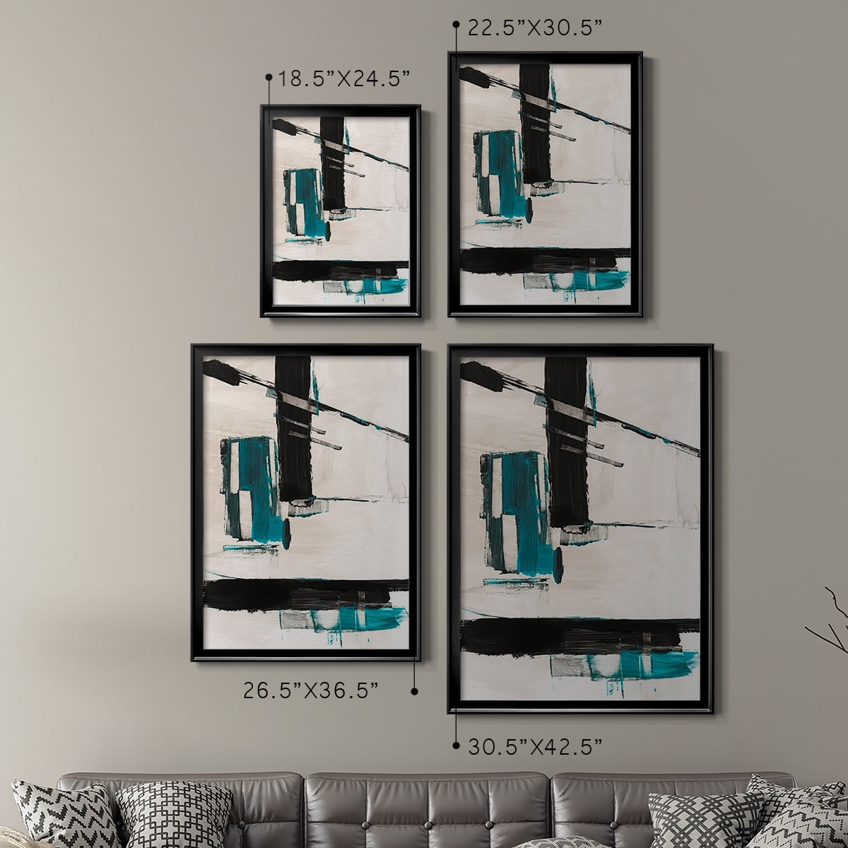 Geometry Notes II Premium Framed Print, in Gold, Black, or Silver - Ready to Hang
