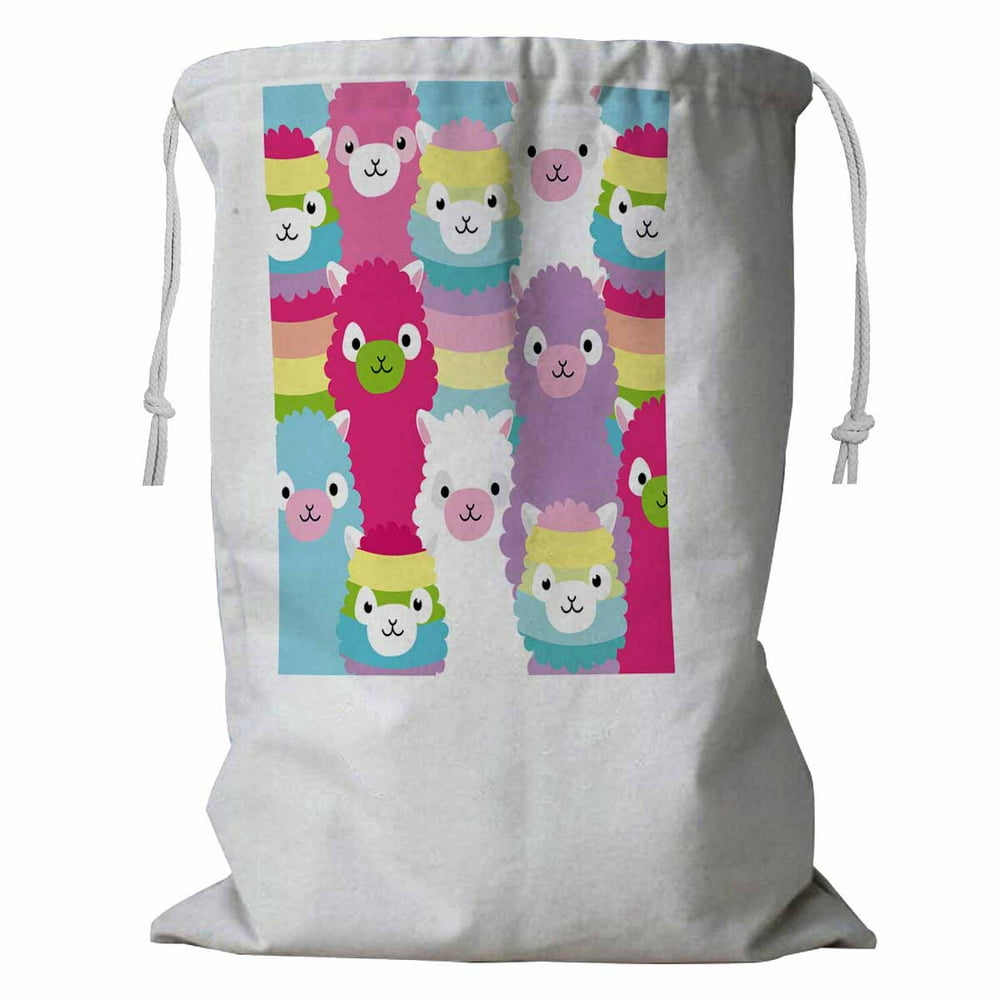 PKQWTM Alpaca Family Portrait Storage Basket Laundry Bag ...