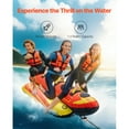 thumbnail image 2 of KFFKFF Towable Tubes for Boating, 1-3 Riders Inflatable Boat Tubes and Towables, 510lbs Capacity Hot Dog Water Sport Tube for Boat to Pull - with Full Nylon Cover, Padded Handles, 2 of 9