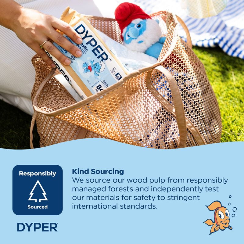 DYPER Cotton-Enhanced Baby Wipes Smurfs Edition, 4 Pack, 504 Count
