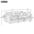 thumbnail image 2 of 93'' Sectional Sleeper Sofa, U Shaped 5 Seat Modular Sectional Sofa with a Movable Ottoman, Sectional Couches with Storage Armrests and USB Ports, for Living Room, Grey, 2 of 9