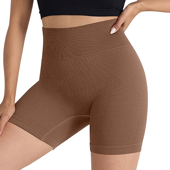 Kilaqueen High Waist Tummy Control Biker Shorts Women Running Athletic Gym Yoga Pants Solid Color Comfort Breathable Workouts Shorts