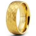 thumbnail image 2 of Metal Masters Mens Goldtone Tungsten Wedding Promise Ring Hammered Finish Comfort-Fit 8mm, 2 of 5