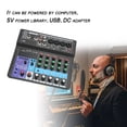 thumbnail image 4 of Sound Mixing Console, Professional Audio Mixer With , 6 Channel Digital MP3 Computer Input, 48V Phantom Power, For Music Production At Home, 4 of 8