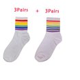 thumbnail image 6 of Cotton Rainbow Socks Mid-top Athletic Running Soft Thin No Show White Socks for Men and Women 6 Pairs, 6 of 9