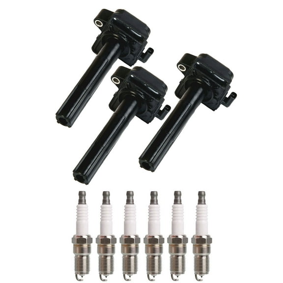 Set of 3 ISA Ignition Coils and 6 Spark Plugs Compatible with Toyota Camry 1996-2001 3.0L V6 2995cc -ci  Replacement for UF155