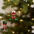 thumbnail image 6 of 4 Piece 3D Elf Leg Boot Pendant, Christmas Tree Hanging Decoration, Holiday Party Home Decor Accessory, 6 of 7
