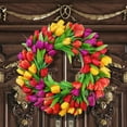 thumbnail image 3 of Tulip Wreath for Front Door Summer Fall Large Wreaths for Outdoor Door Indoor Wall or Window Décor, 15.7", 3 of 9