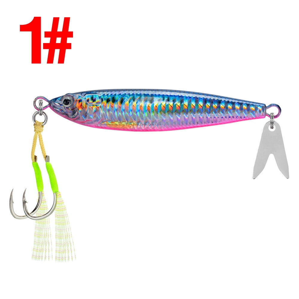 4PCS Metal Jig Fishing Lures Casting Trolling Spoon Bait Saltwater Fishing