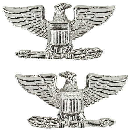 Nickel Pins (Tactical 365® Operation First Response Pair of Colonel Rank Insignia Pins for Police or Military - Large,)