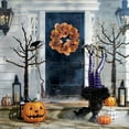 thumbnail image 3 of putnchl Halloween Wreath Crown Decoration Door Ornament Decoration Scary, 3 of 5