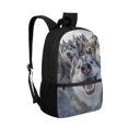thumbnail image 2 of Uourmeti Durable Fabric 17 Inch Daypack for Travel School, Large Capacity Side Pockets Adjustable Shoulder Straps Backpack, Husky Pattern, 2 of 6