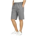 thumbnail image 2 of Crunowin Boys Uniform Cotton Shorts Full Elastic Waist Five Inch Inseam Front & Back Pockets Back to School Essential Gray Size 15, 2 of 7
