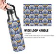 thumbnail image 4 of Yayeee 20oz Insulated Water Bottle Double Wall Stainless Steel with Flip Straw Lid, Blue Geometric Flowers Pattern, 4 of 7