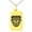 Gold, variant on Stainless Steel Aztec Warrior Mask Rune Engraved Small Rectangle Dog Tag Charm Pendant Necklace