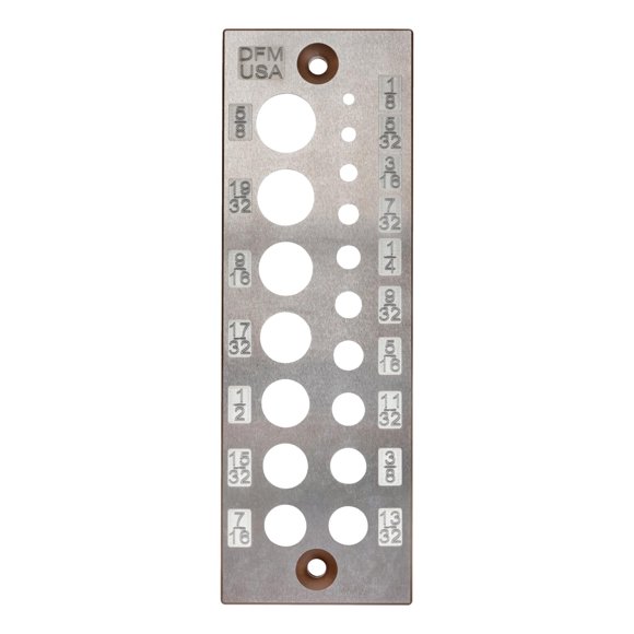 DFM Tool Works Doweling Tool - Premium Dowel Maker Tool, Versatile Dowel Plate, High-Grade A2 Steel for Woodworking, Made in USA - English 17 Holes, Multi-Size