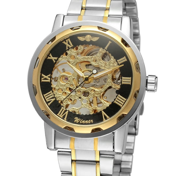 winner men's skeleton watch