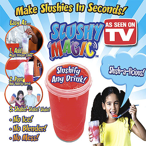 Slushy Magic - Slush Treat Cup Lid Spoon Straw Homemade Slushes Cubes Freeze Faster Reusable - Blue - image 2 of 3
