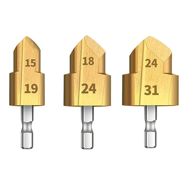 Brocas para escariar tuberías de alta resistencia, escariador de tuberías de PVC, escariador de tuberías de plomería, broca escariadora, herramienta de chaflán, recorte de forma de orificios, escariad