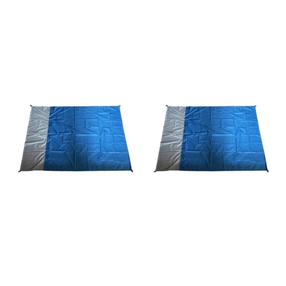 Yuarrent Colchoneta de Picnic, manta de playa, tienda de campaña impermeable, alfombra de tierra ligera de larga duración, colchón turístico azul oscuro y gris 2piezas