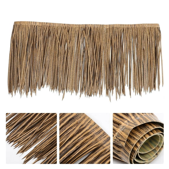 HEMOTON Decorative Straw Roof Tiki Hut Thatch Artificial Decorations